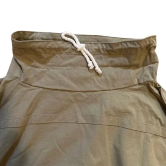 New XL 100% Cotton Mens Pullover Cowl Neck Beige Small Beige Tan Light Jacket - Picture 2 of 8